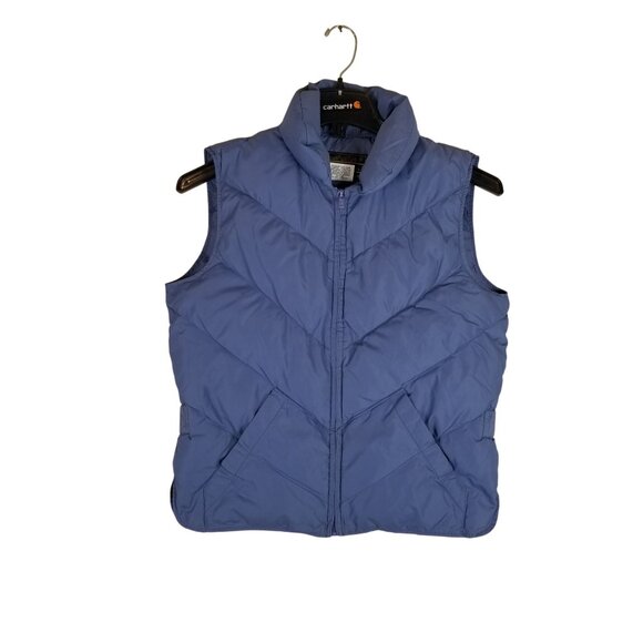 Eddie Bauer Women's Goose Down Blue Vest Size Small Outdoor Quilted Sleeveless - Picture 1 of 6